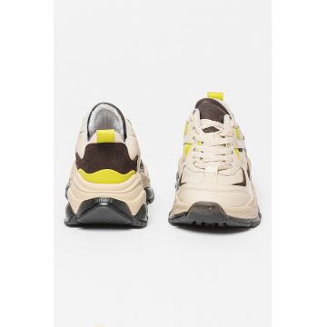 Pantofi sport wedge cu insertii de piele intoarsa Linn