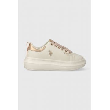 U.S. Polo Assn. sneakers pentru copii culoarea bej