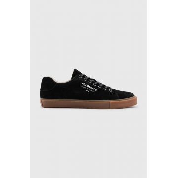 AllSaints tenisi din piele intoarsa Underground culoarea negru, MF589Z