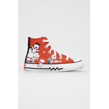 Converse tenisi copii Peanuts Chuck Taylor All Star culoarea rosu