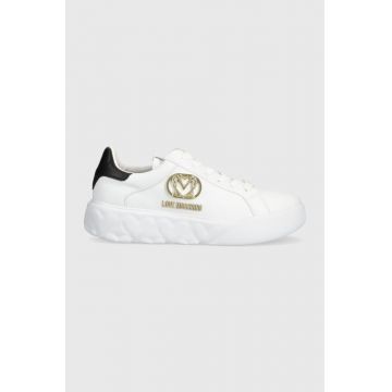 Love Moschino sneakers din piele HEART45 culoarea alb, JA15914G0HIA110A