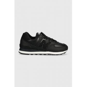 New Balance sneakers din piele WL574IB2 culoarea negru
