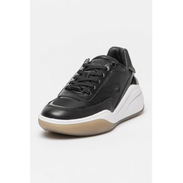 Pantofi sport de piele cu insertii de plasa