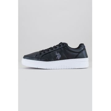 Pantofi sport de piele cu logo brodat