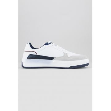 Pantofi sport de piele ecologica cu model colorblock