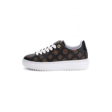 Pantofi sport de piele ecologica cu model monograma