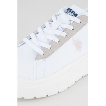 Pantofi sport flatform de piele ecologica