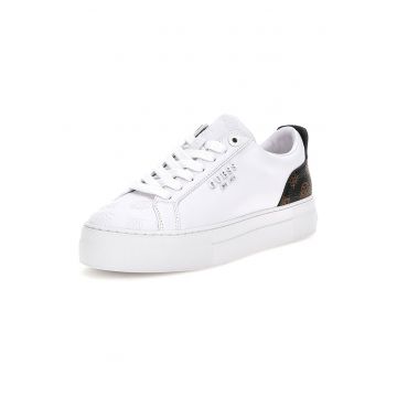 Pantofi sport flatform de piele ecologica cu logo