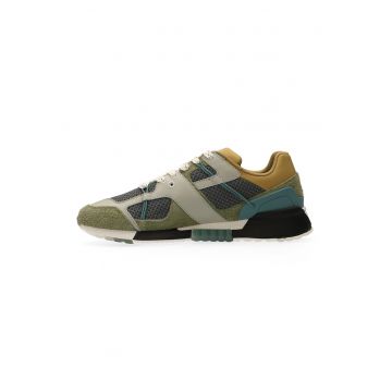 Pantofi sport low-cut cu garnituri de piele si piele intoarsa