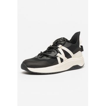 Pantofi sport low-cut cu insertii sintetice