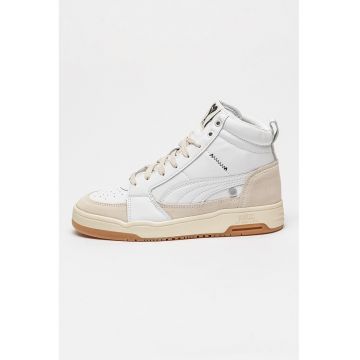 Pantofi sport mid-cut din piele si garnituri din piele intoarsa Slipstream