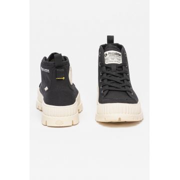 Pantofi sport mid-high din panza cu aspect masiv