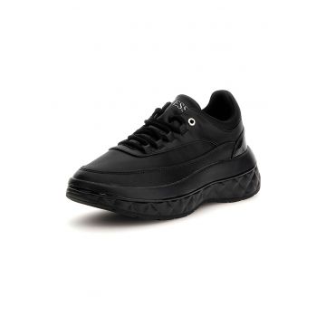 Pantofi sport wedge de piele ecologica