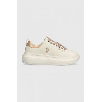 U.S. Polo Assn. sneakers pentru copii culoarea bej