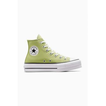 Converse tenisi Chuck Taylor All Star Lift femei, culoarea verde, A06137C