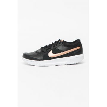 Pantofi de piele cu insertii de plasa pentru tenis Court Zoom Lite 3