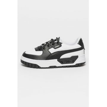 Pantofi sport din piele cu insertii de piele intoarsa Cali Dream - Negru/Alb optic