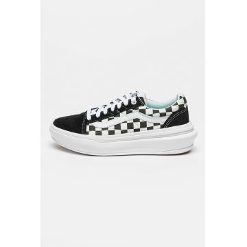 Tenisi cu garnituri de piele intoarsa Old Skool Overt - Alb/Negru