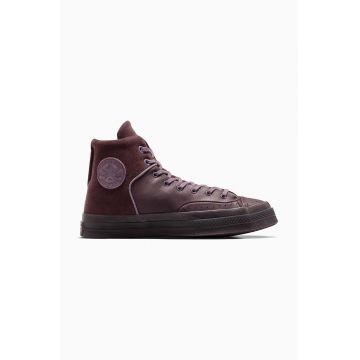 Converse tenisi de piele Chuck 70 Marquis culoarea maro, A05619C