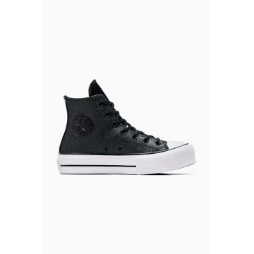 Converse tenisi Chuck Taylor All Star Lift femei, culoarea negru, A05436C