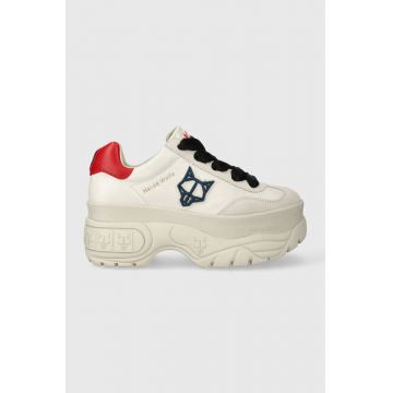 Naked Wolfe sneakers din piele Warrior culoarea bej