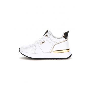 Pantofi sport de piele ecologica cu logo