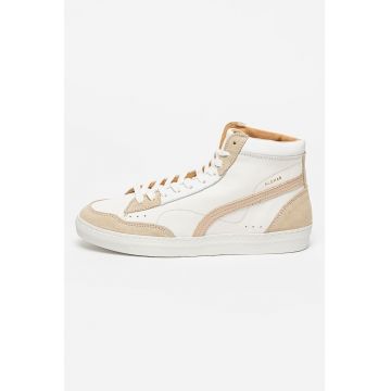 Pantofi sport inalti de piele si piele intoarsa