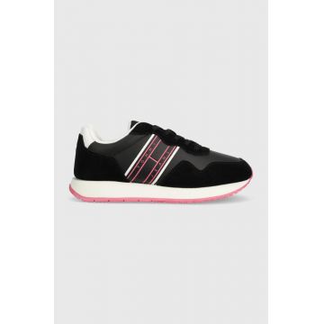 Tommy Jeans sneakers din piele TJW EVA RUNNER MAT MIX ESS culoarea negru, EN0EN02510