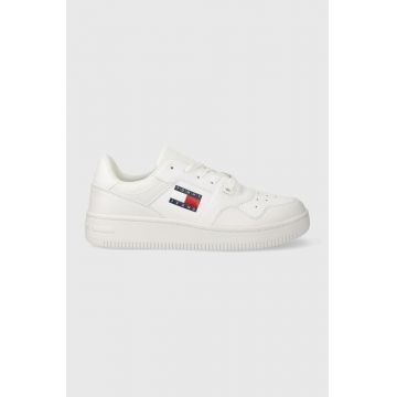 Tommy Jeans sneakers din piele TJW RETRO BASKET ESS culoarea alb, EN0EN02505