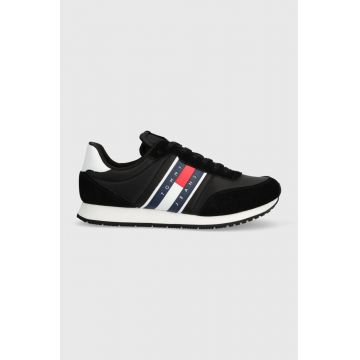 Tommy Jeans sneakers TJM RUNNER CASUAL ESS culoarea negru, EM0EM01351