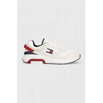 Tommy Jeans sneakers TJM RUNNER COMBINED culoarea alb, EM0EM01319