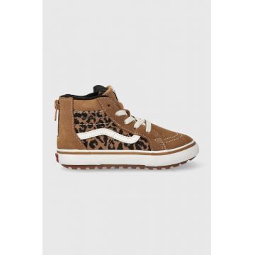 Vans adidasi de piele intoarsa pentru copii VN0A5HZ3BF21 TD SK8-Hi Zip MTE-1 LPRD culoarea bej