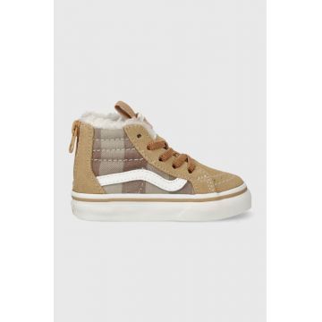 Vans tenisi copii VN000XG5BF21 TD SK8-Hi Zip PLAI culoarea bej