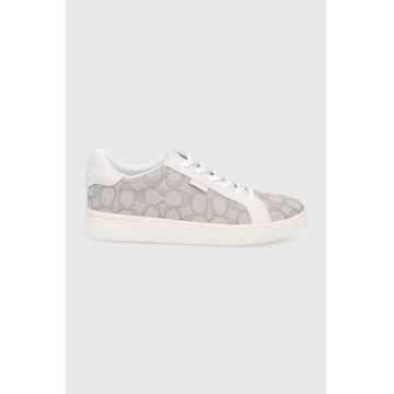 Coach Pantofi Lowline Jacquard culoarea bej, cu toc plat G5037