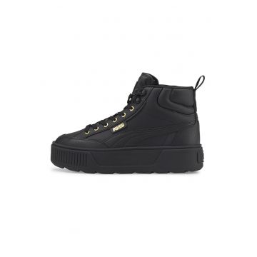 Pantofi sport mid-high de piele si piele ecologica Karmen - Negru