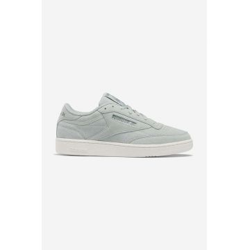 Reebok sneakers din piele întoarsă Club C 85 culoarea verde GZ5167-seaspr