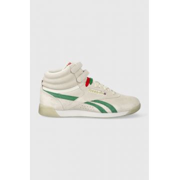 Reebok sneakers din piele întoarsă F/S Hi culoarea gri HQ4142-CHALK