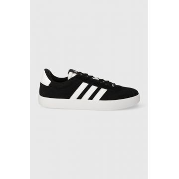 adidas sneakers din piele intoarsă COURT culoarea negru