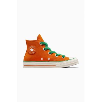 Converse tenisi din piele intoarsa Converse x Wonka Chuck 70 Oompa Loompa culoarea portocaliu, A08152C