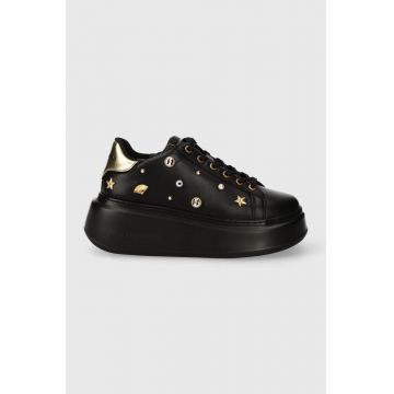 Karl Lagerfeld sneakers din piele ANAKAPRI culoarea negru, KL63579G