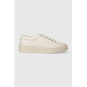 Karl Lagerfeld sneakers din piele FLINT culoarea alb, KL53320A