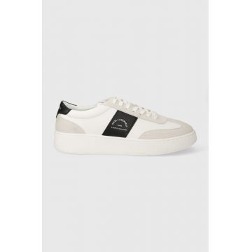 Karl Lagerfeld sneakers din piele KOURT III culoarea alb, KL51524