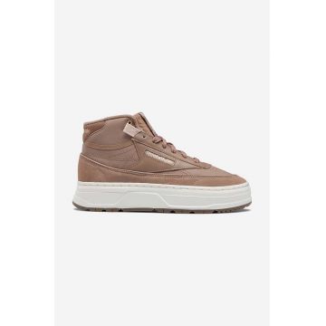 Reebok Classic sneakers din piele Club C Geo Mid culoarea bej, GV7035 GV7035-beige