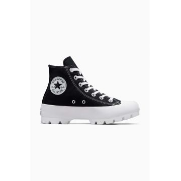 Converse tenisi Chuck Taylor All Star Lugged Hi femei, culoarea negru