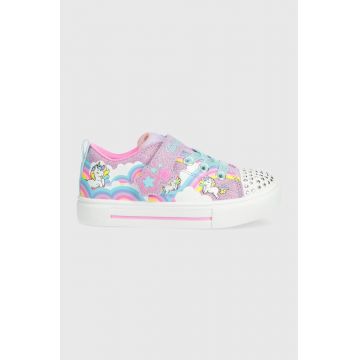 Skechers tenisi copii TWINKLE SPARKS JUMPIN CLOUDS culoarea violet