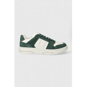 Tommy Jeans sneakers THE BROOKLYN SUEDE culoarea verde, EM0EM01371