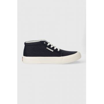 Tommy Jeans sneakers TJM MID CUT CANVAS COLOR culoarea albastru marin, EM0EM01412