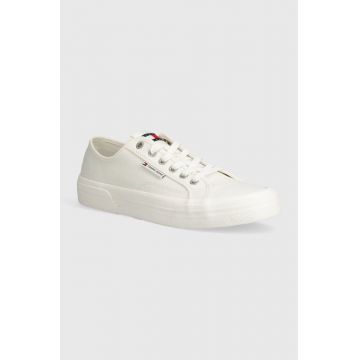 Tommy Jeans tenisi TJM LACE UP CANVAS COLOR barbati, culoarea bej, EM0EM01365