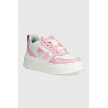Chiara Ferragni sneakers din piele Sneakers School culoarea roz, CF3217_012