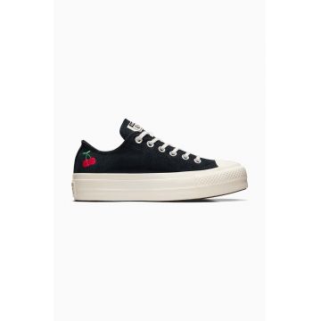 Converse tenisi Chuck Taylor All Star Lift femei, culoarea negru, A08862C